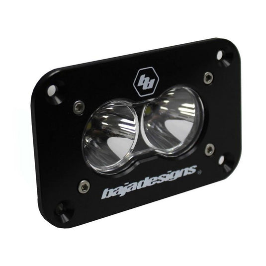 BAJA DESIGNS S2 SPORT WORK/SCENE BEAM LED LIGHT, FLUSH MOUNT, BLACK WITH CLEAR LENS - SOLD INDIVIDUALLY