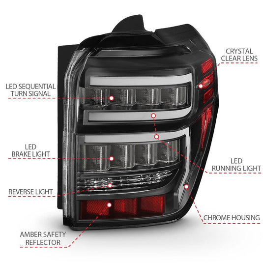 Custom Rear LED Tail Light Black Housing - 2014+ Toyota 4Runner - Yota Nation