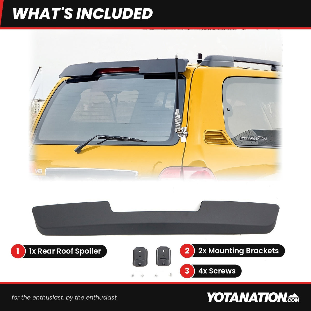 Rear roof spoiler for 1998-2006 Toyota Land Cruiser 100 Series