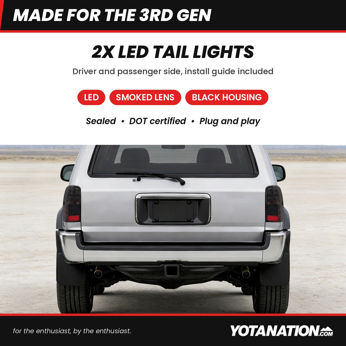 Smoked LED tail lights for 1996-2002 Toyota 4Runner