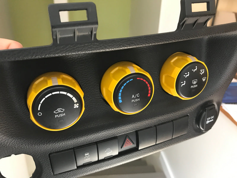 Load image into Gallery viewer, Climate Knobs (2011-2018 Wrangler JK) - BAJA YELLOW

