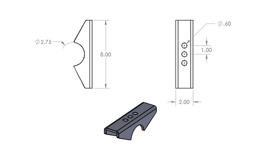 Narrow width Perches 2" Wide For Early Jeep (CJ & M Series)