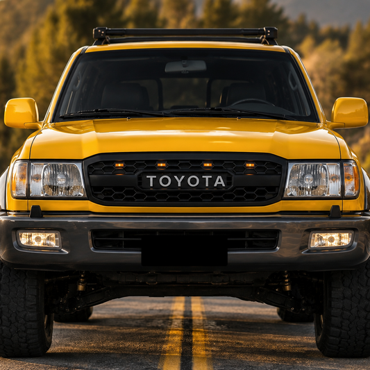 2003-2006 Land Cruiser with the TRD style grille and TOYOTA letters, front view