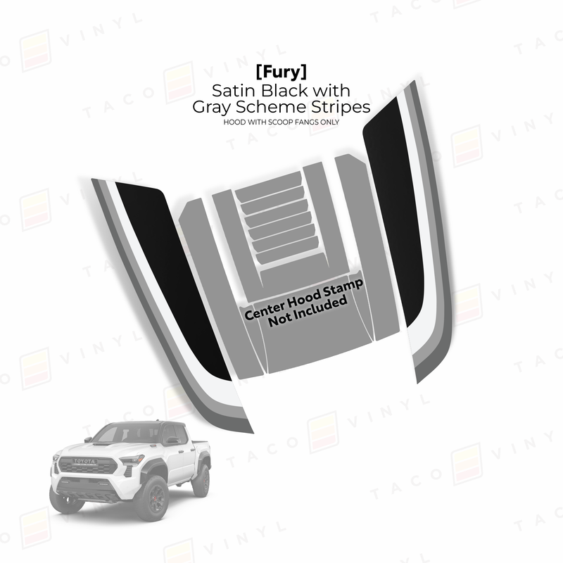 Load image into Gallery viewer, 2024+ Tacoma Fury Hood Stamp (Fangs Only)

