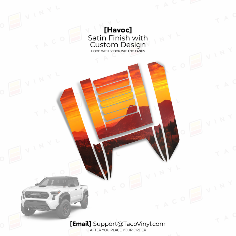 Load image into Gallery viewer, 2024+ Tacoma Havoc Hood Scoop Stamp (W/ No Fangs)
