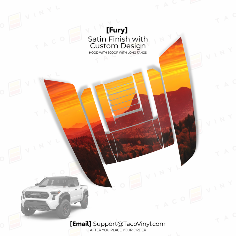 Load image into Gallery viewer, 2024+ Tacoma Fury Hood Scoop Stamp (W/ Long Fangs)
