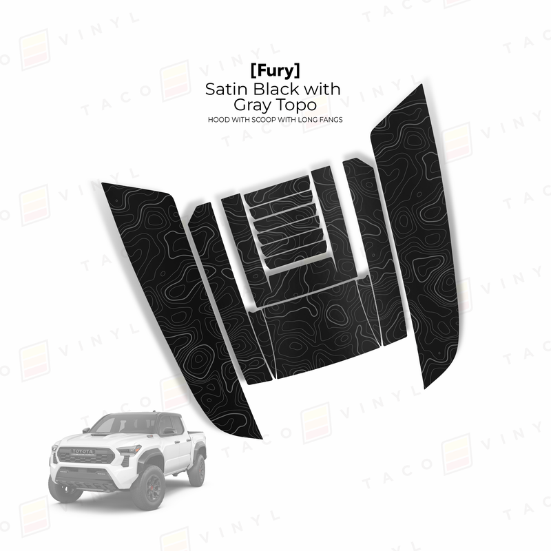 Load image into Gallery viewer, 2024+ Tacoma Fury Hood Scoop Stamp (W/ Long Fangs)
