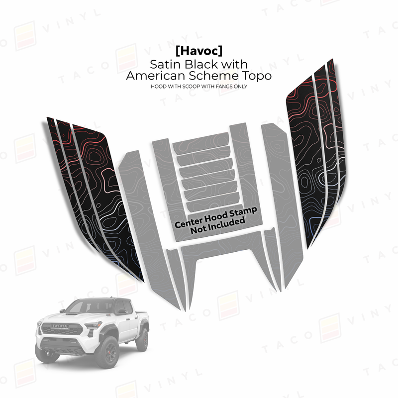 Load image into Gallery viewer, 2024+ Tacoma Havoc Hood Scoop Stamp (W/ Fangs only)
