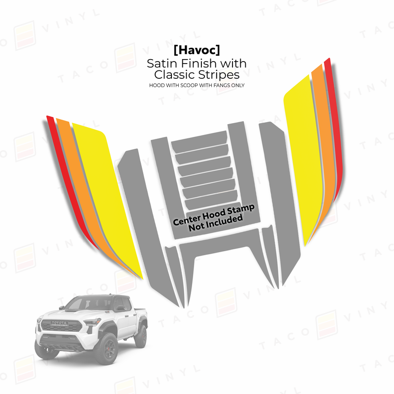 Load image into Gallery viewer, 2024+ Tacoma Havoc Hood Scoop Stamp (W/ Fangs only)
