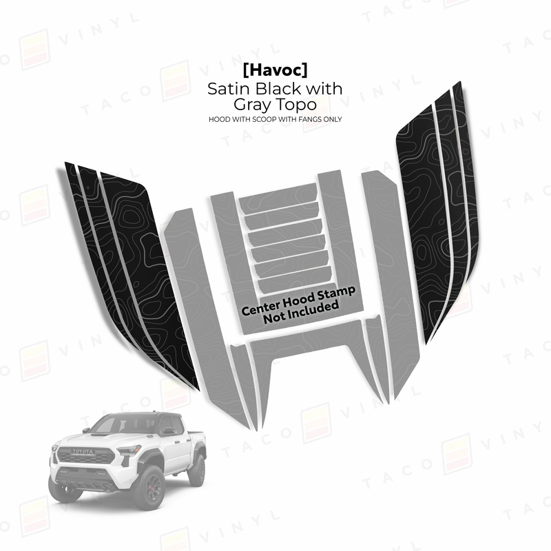 Load image into Gallery viewer, 2024+ Tacoma Havoc Hood Scoop Stamp (W/ Fangs only)
