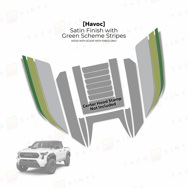 Load image into Gallery viewer, 2024+ Tacoma Havoc Hood Scoop Stamp (W/ Fangs only)
