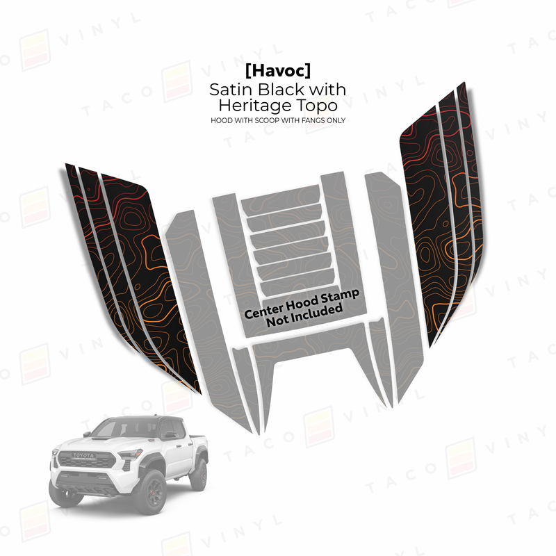 Load image into Gallery viewer, 2024+ Tacoma Havoc Hood Scoop Stamp (W/ Fangs only)
