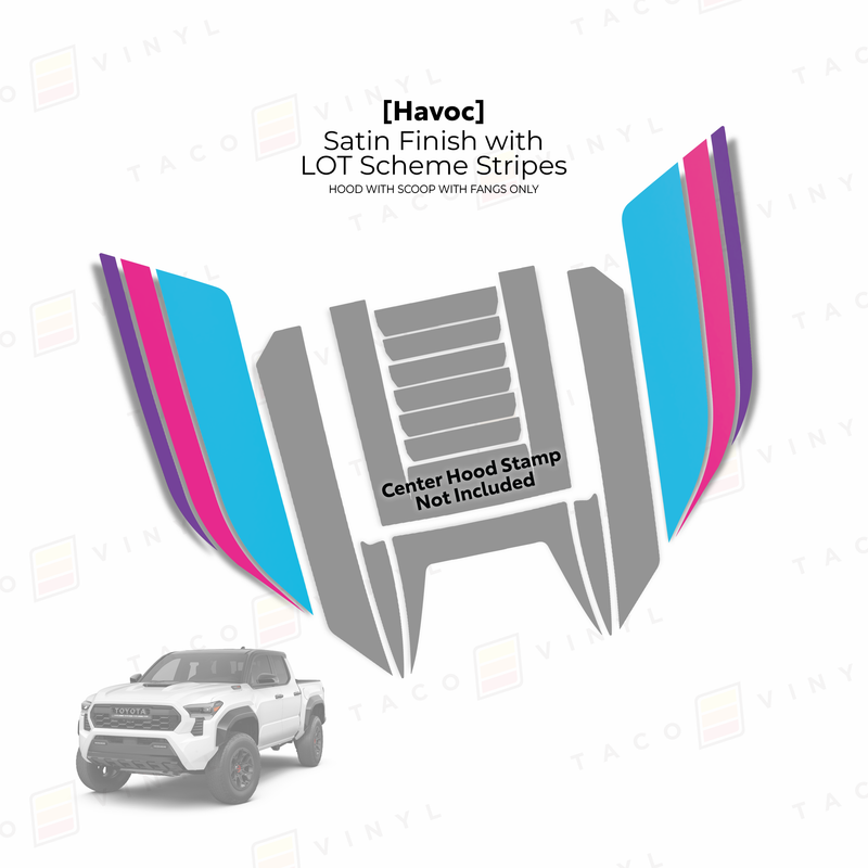 Load image into Gallery viewer, 2024+ Tacoma Havoc Hood Scoop Stamp (W/ Fangs only)
