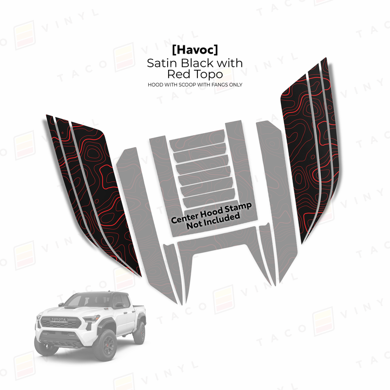 Load image into Gallery viewer, 2024+ Tacoma Havoc Hood Scoop Stamp (W/ Fangs only)
