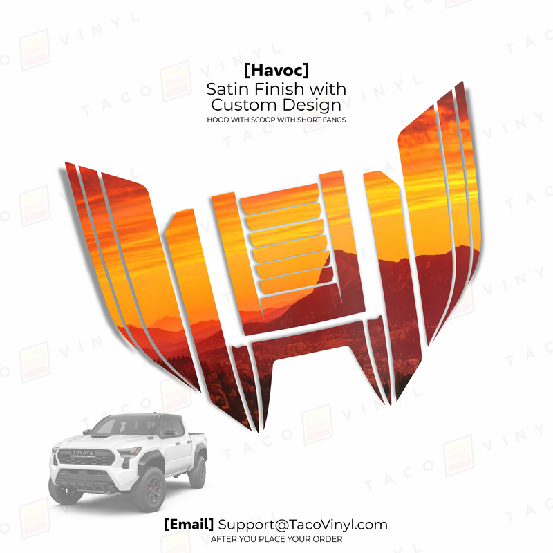 Load image into Gallery viewer, 2024+ Tacoma Havoc Hood Scoop Stamp (W/ Fangs only)
