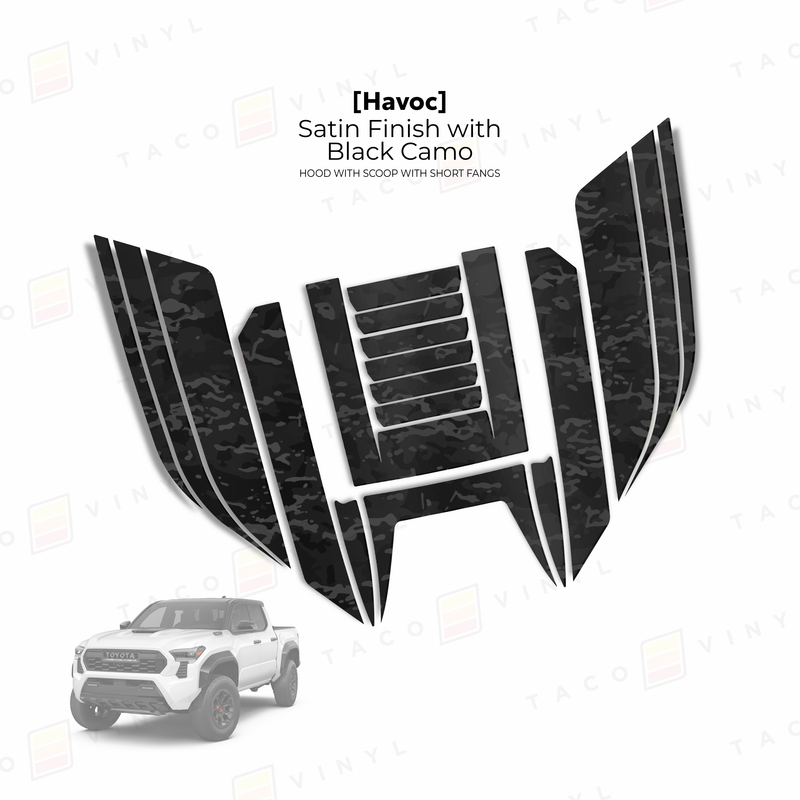 Load image into Gallery viewer, 2024+ Tacoma Havoc Hood Scoop Stamp (W/ Short Fangs)
