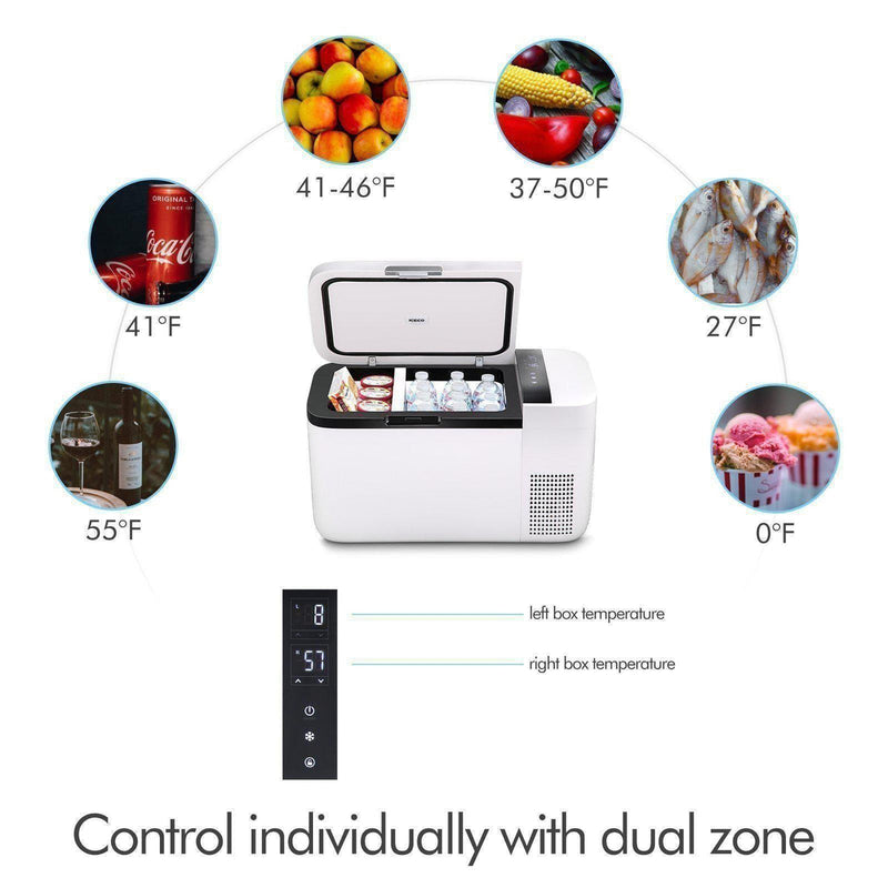 Load image into Gallery viewer, GO20 Dual Zone 12V Portable Freezer - White | ICECO | 20 LT
