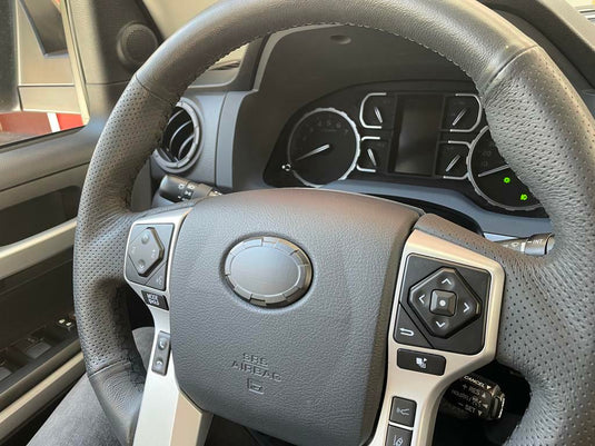 Steering Wheel Emblem Overlay (Select Toyota Models) - WHITE - BLANK