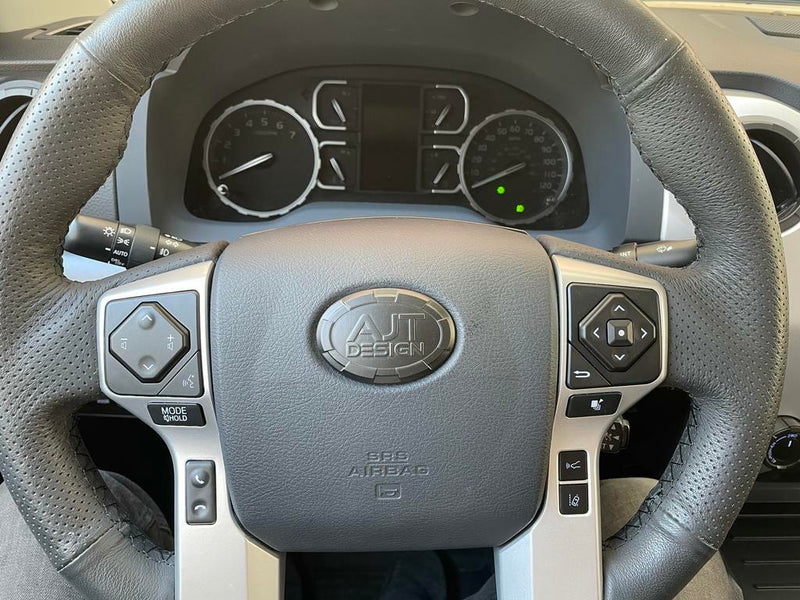 Load image into Gallery viewer, Steering Wheel Emblem Overlay (Select Toyota Models) - ARMY GREEN - AJT DESIGN
