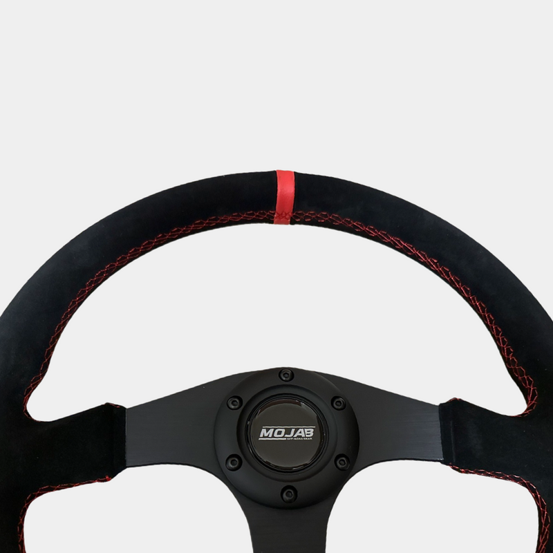 Load image into Gallery viewer, 13.5&#39;&#39; MOJAB Flat Steering Wheel Leather or Suede
