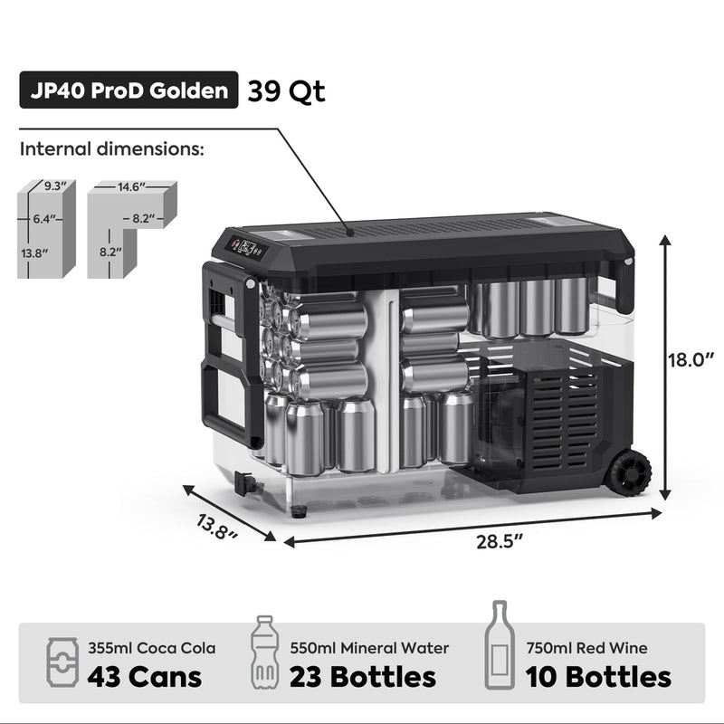 Load image into Gallery viewer, JP40 Pro Dual Zone Wheeled Portable Freezer | ICECO | 40 LT
