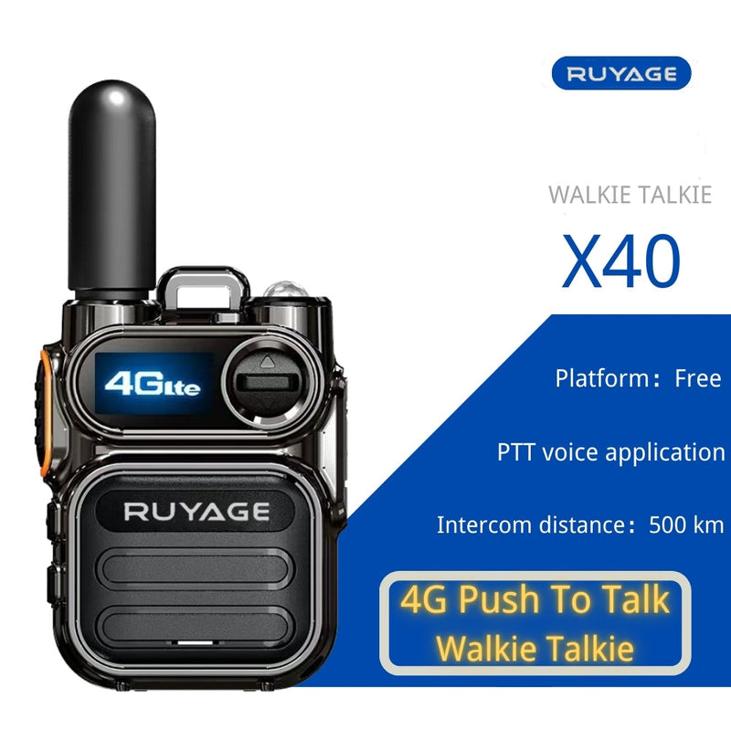 Load image into Gallery viewer, Ruyage X40 Nationwide Lte Two Way Radios Lifetime Free Unlimited Range Rechargeable Global 4G Poc,Portable Walkie Talkies Long Range for Adults Family Road Trip Truck Fleet 2 Pack
