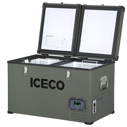 Load image into Gallery viewer, VL65 Dual Zone Metal Fridge Freezer with Cover | ICECO | 65LT
