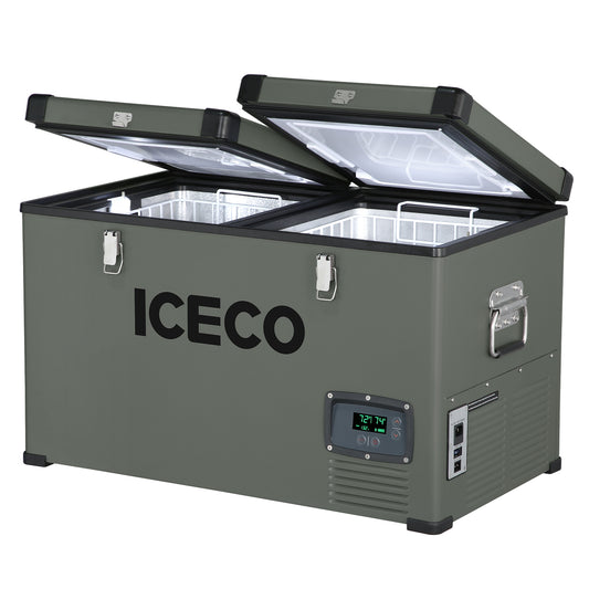 Load image into Gallery viewer, VL65 Dual Zone Metal Fridge Freezer with Cover | ICECO | 65LT
