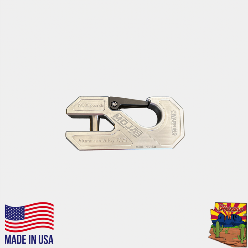 Load image into Gallery viewer, Aluminum winch shackle, closed latch (LIFE TIME WARRANTY*)
