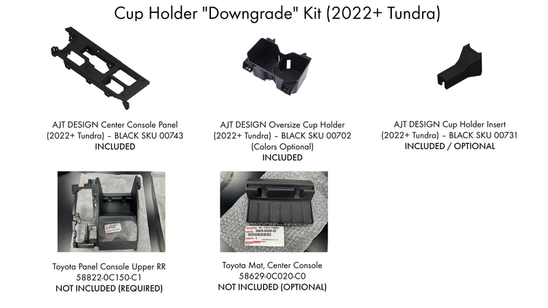 Load image into Gallery viewer, Cup Holder &quot;Downgrade&quot; Kit (2022+ Tundra)
