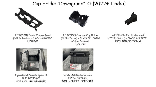Cup Holder "Downgrade" Kit (2022+ Tundra)