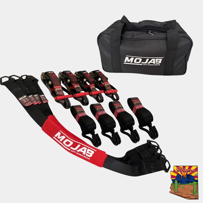 Load image into Gallery viewer, 2&quot; x 10&#39; Ratchet Tie-Down (Closed hook) and 2&#39;&#39; x 39&#39;&#39; Axle Tie-Down Set (Pack of 4) (Lifetime Warranty)
