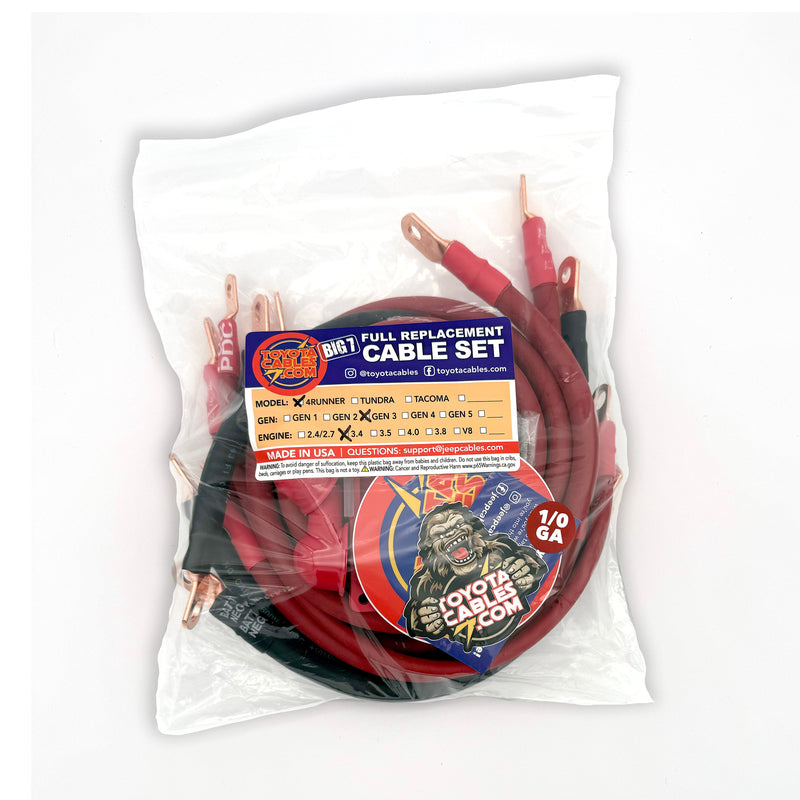 Load image into Gallery viewer, Toyota 4Runner Big 7 Battery Cables Kit (Gen 3 - 1996-2002)
