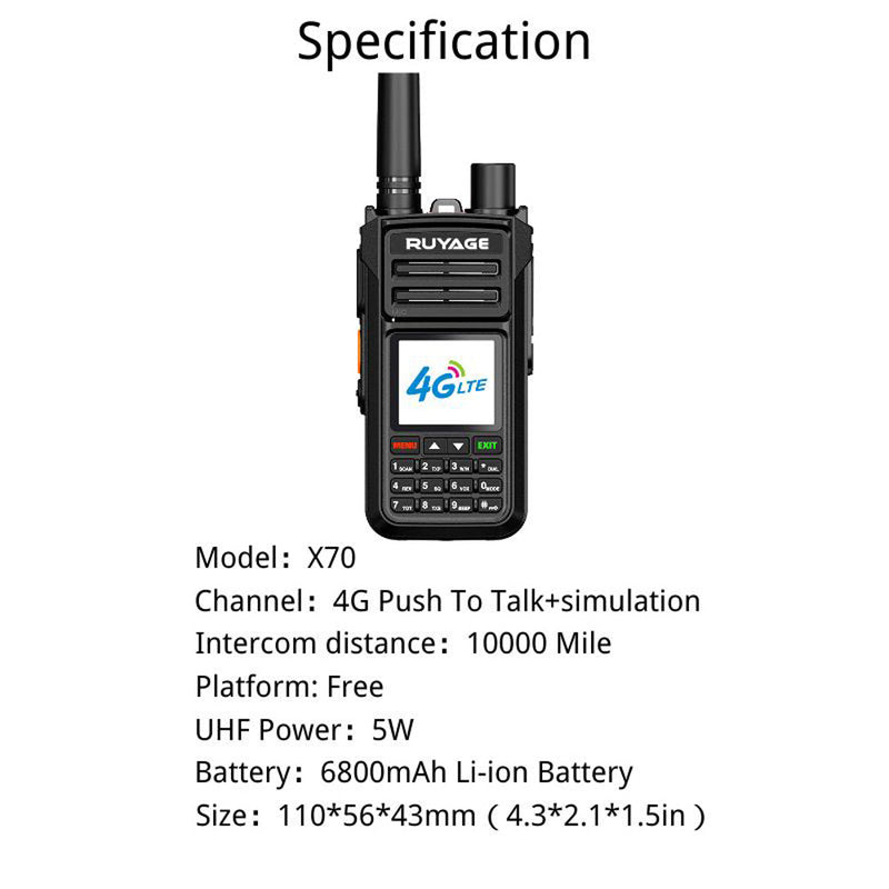 Load image into Gallery viewer, Ruyage X70 Nationwide Lifetime Free 4g+Uhf Walkie Talkies | Global Unlimited Range Dual Mode 2 Way Radios,Relay Function,6800mAh,for Job Site with SIM Cards 2 Pack
