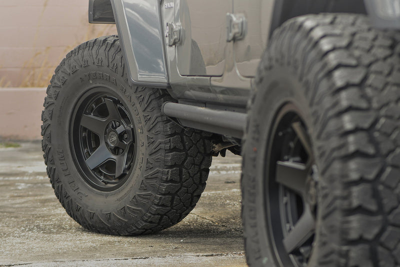 Load image into Gallery viewer, Overland Sector Atlas 17x9 -12 6x135/6x139.7mm 106.2mm Satin Black
