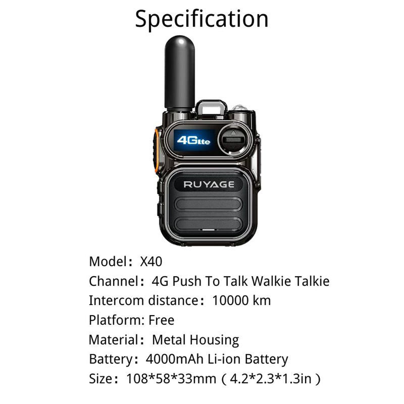 Load image into Gallery viewer, Ruyage X40 Nationwide Lte Two Way Radios Lifetime Free Unlimited Range Rechargeable Global 4G Poc,Portable Walkie Talkies Long Range for Adults Family Road Trip Truck Fleet 2 Pack
