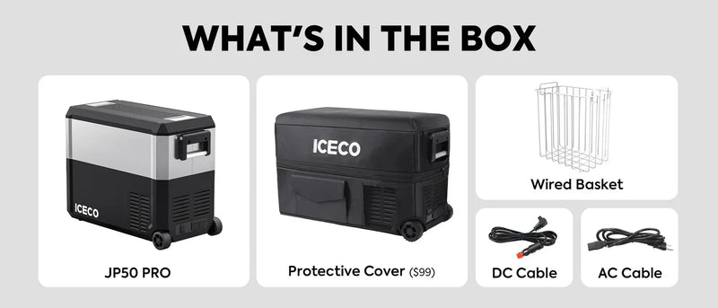 Load image into Gallery viewer, JP50 Pro Dual Zone Wheeled Car Fridge With Cover | ICECO | 50 LT
