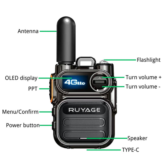Ruyage X40 Nationwide Lte Two Way Radios Lifetime Free Unlimited Range Rechargeable Global 4G Poc,Portable Walkie Talkies Long Range for Adults Family Road Trip Truck Fleet 2 Pack