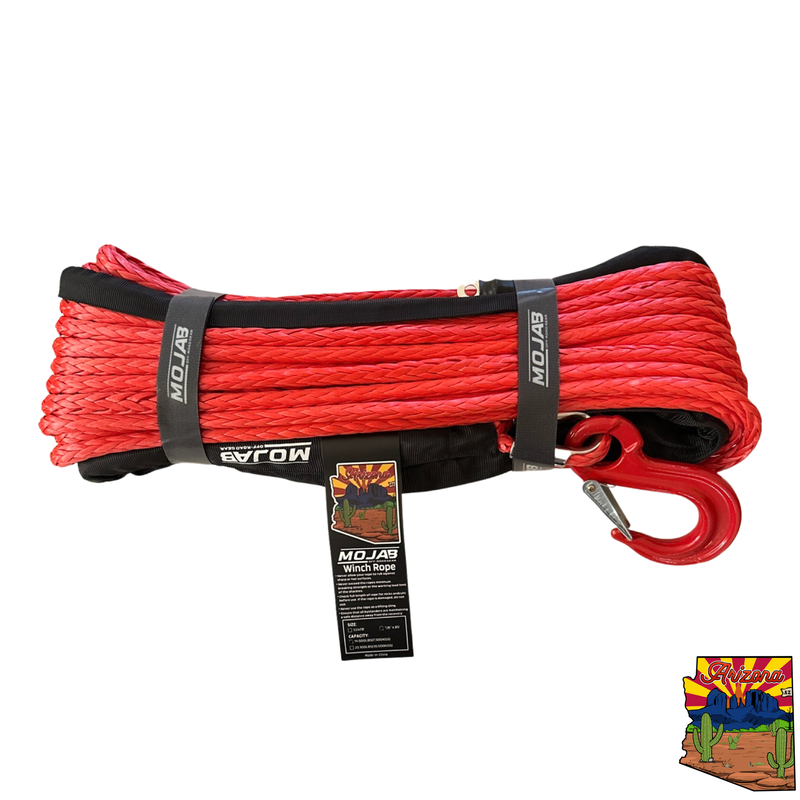 Load image into Gallery viewer, 3/8&#39;&#39; x 85&#39; Synthetic Winch Rope with forged winch hook
