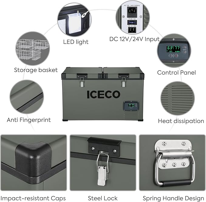 Load image into Gallery viewer, VL60 Dual Zone Metal Fridge Freezer with Cover | ICECO | 60LT
