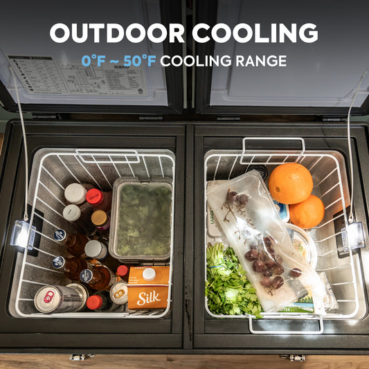 Load image into Gallery viewer, VL65 Dual Zone Metal Fridge Freezer with Cover | ICECO | 65LT
