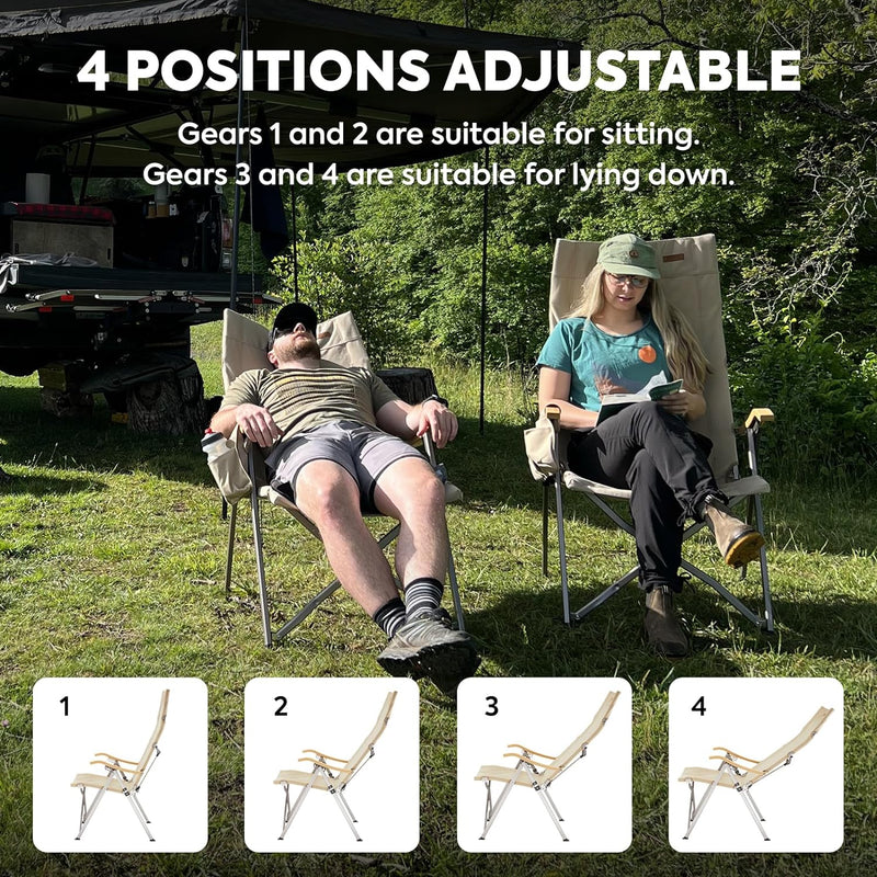 Load image into Gallery viewer, Ha1600 Adjustable Camping Chairs, High-Back Heavy Duty Folding Chair for Outside | ICECO
