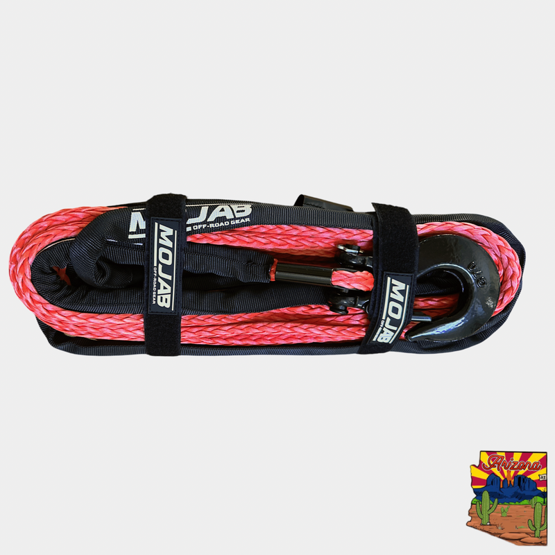 Load image into Gallery viewer, 3/8&#39;&#39; x 85&#39; Synthetic Winch Rope with Removeable forged winch hook

