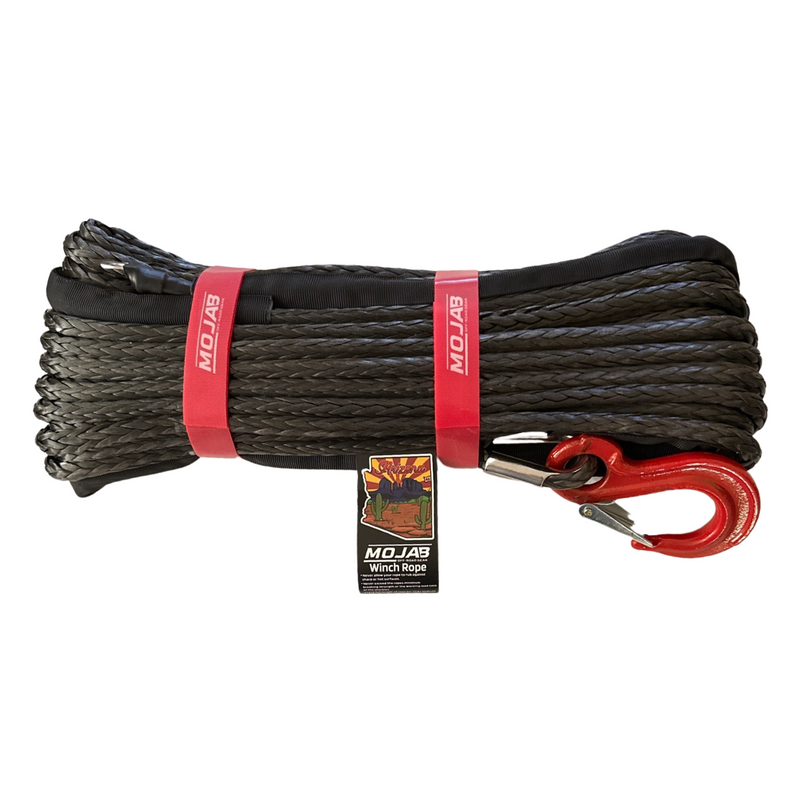 Load image into Gallery viewer, 3/8&#39;&#39; x 85&#39; Synthetic Winch Rope with forged winch hook

