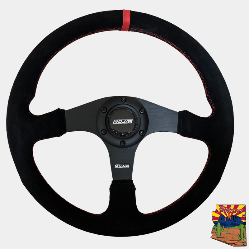 Load image into Gallery viewer, 13.5&#39;&#39; MOJAB Flat Steering Wheel Leather or Suede
