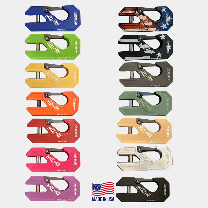 Load image into Gallery viewer, Aluminum winch shackle, closed latch (LIFE TIME WARRANTY*)
