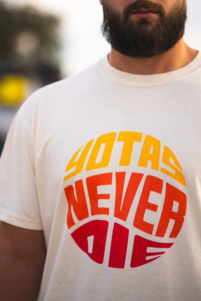 Load image into Gallery viewer, Yotas Never Die Signature Tee Shirt (Large Front Print)
