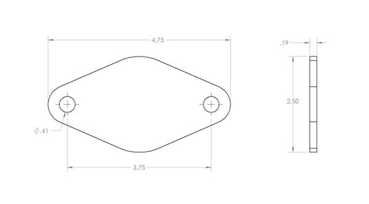 Large Oval Solid Mounting Plate