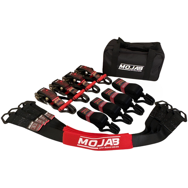Load image into Gallery viewer, 2&quot; x 10&#39; Ratchet Tie-Down (Closed hook) and 2&#39;&#39; x 39&#39;&#39; Axle Tie-Down Set (Pack of 4) (Lifetime Warranty)
