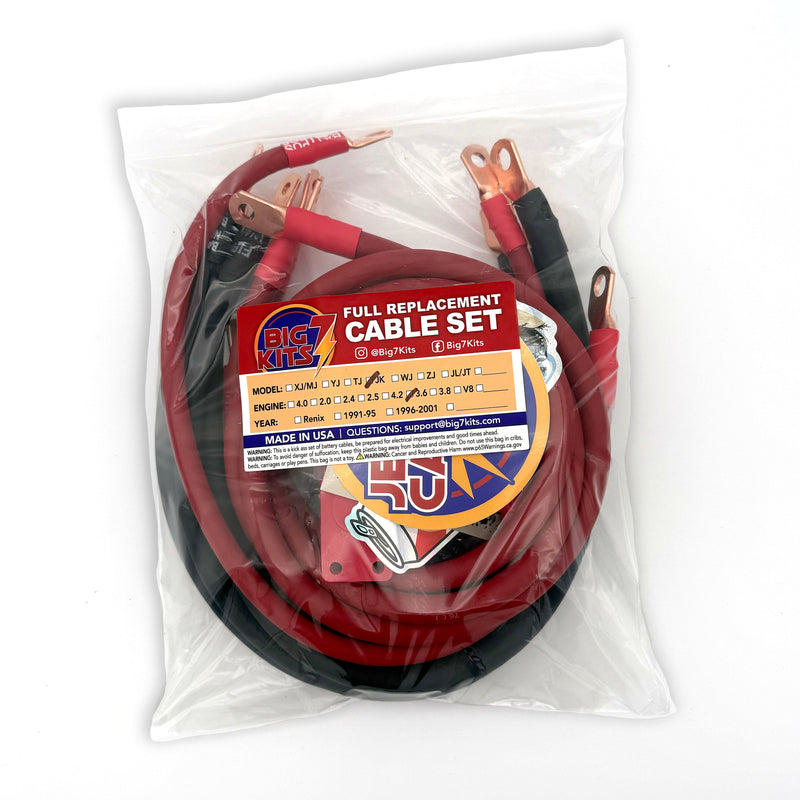 Load image into Gallery viewer, Jeep Wrangler JK Big 7 Battery Cable Kit (2007-2018)
